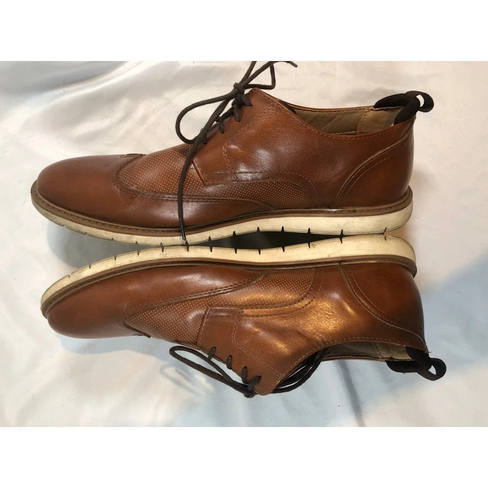 Mix No. 6 Finlee Mens Brown 4-Eye Low Top Wingtip Oxford Shoes Sz 13M 6M-FINLEE